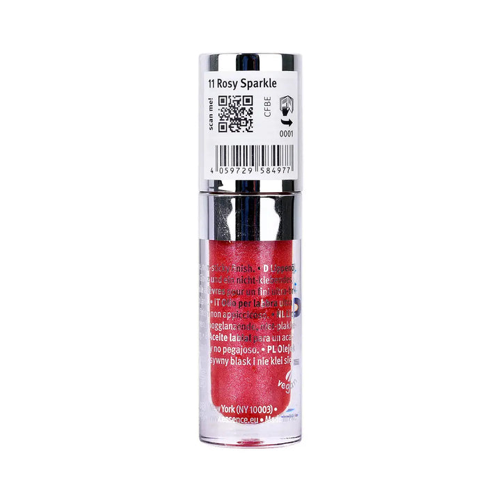 60210-Essence Hydra Kiss Lip Oil-11 Rosy Sparkel +2