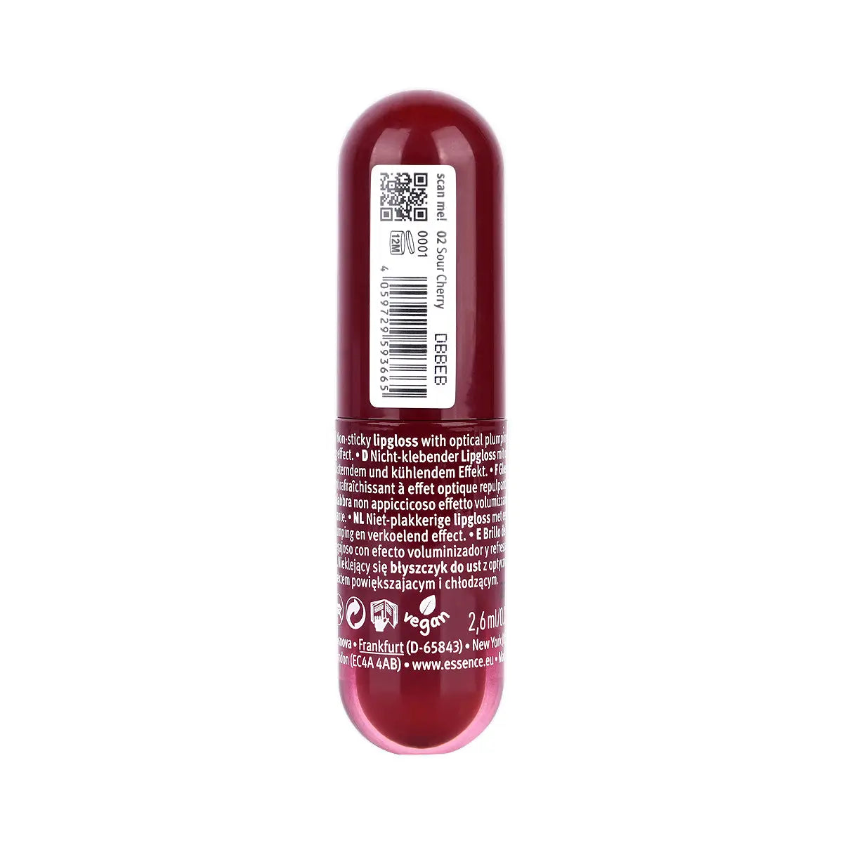 60212-Essence Juicy Bomb Plumping Lipgloss-02 Sour Cherry +2