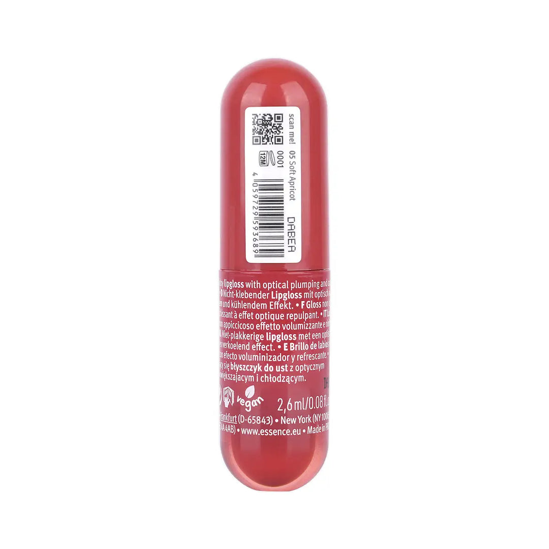 60214-Essence Juicy Bomb Plumping Lipgloss-05 Soft Apricot +2