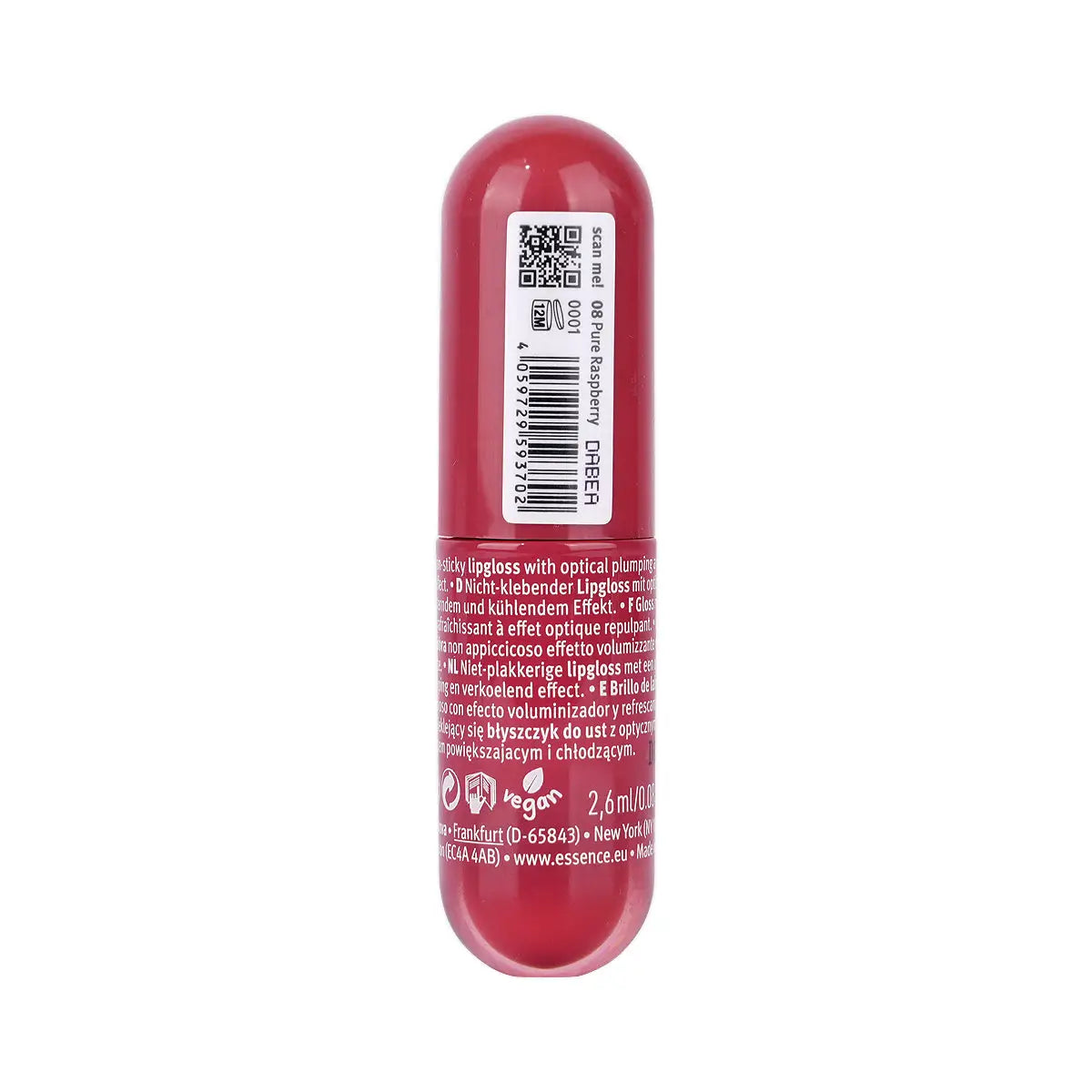 60215-Essence Juicy Bomb Plumping Lipgloss-08 Pure Raspberry +2
