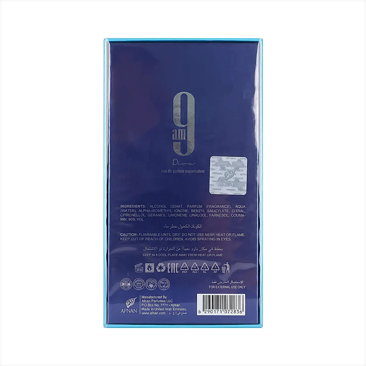 60250-Afnan 9 AM Dive EDP 100ml-Unisex +4