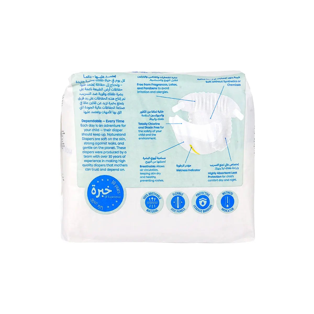 4-Natureland Baby Care Diapers No.1 (2-4kg) 22pcs+ 3