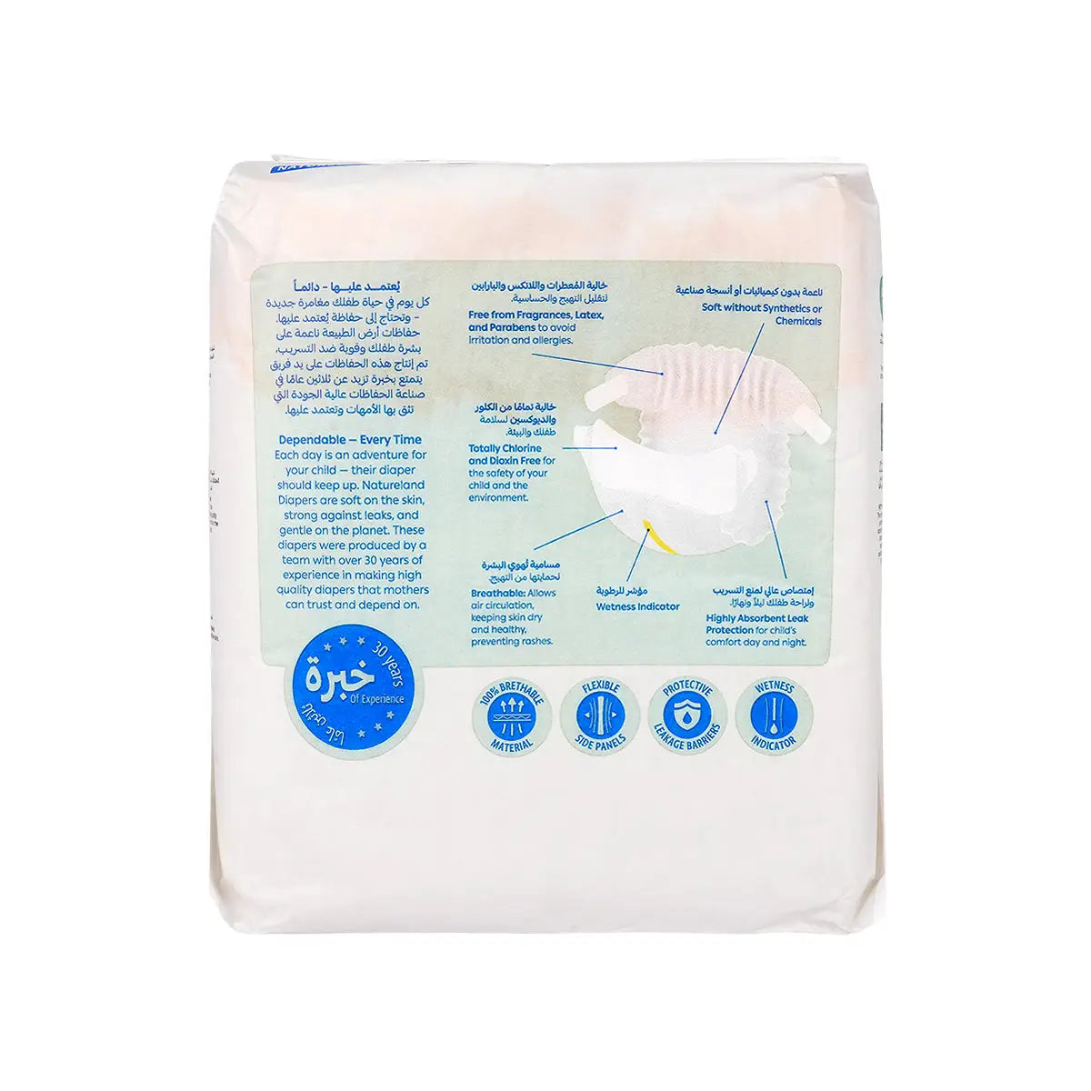3-Natureland Baby Care Diapers No.3 (4-8kg) 28pcs+ 2