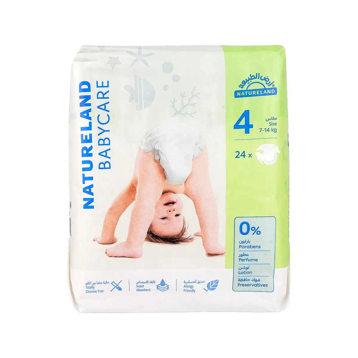 1-Natureland Baby Care Diapers No.4 (7-14kg) 24pcs