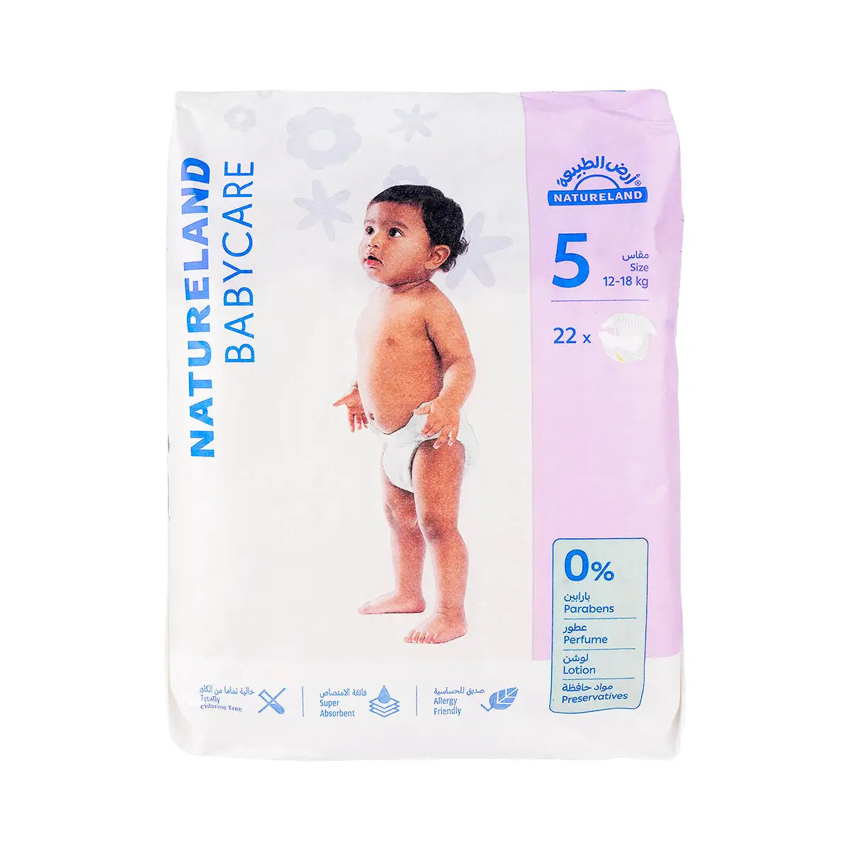 1-Natureland Baby Care Diapers No.5 (12-18kg) 22pcs