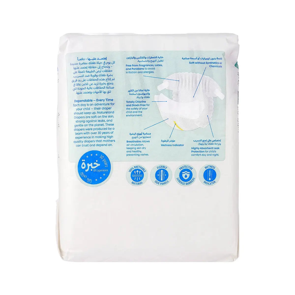 2-Natureland Baby Care Diapers No.5 (12-18kg) 22pcs+ 1