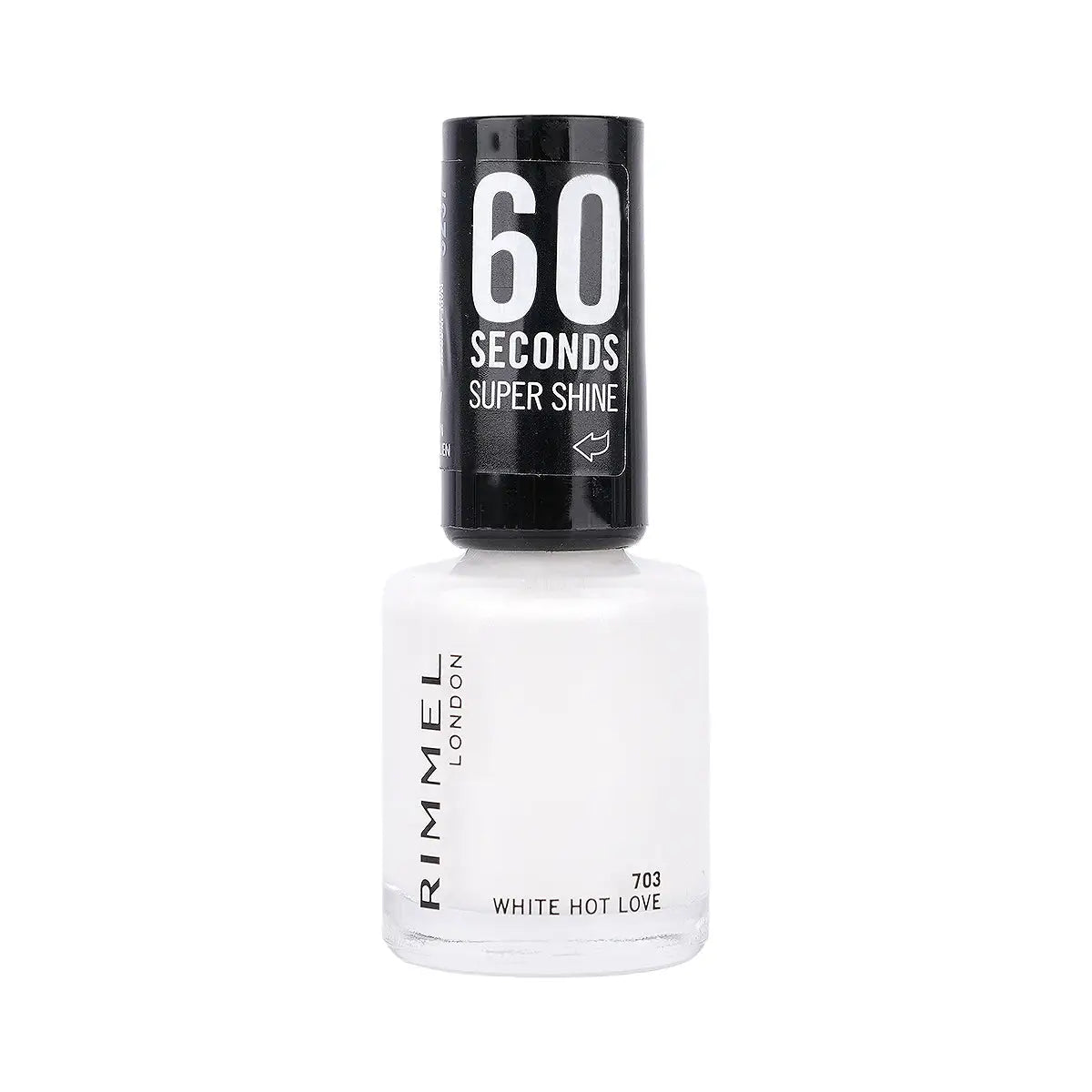 1-Rimmel 60 Seconds Super Shine Nail Polish-703 White Hot Love