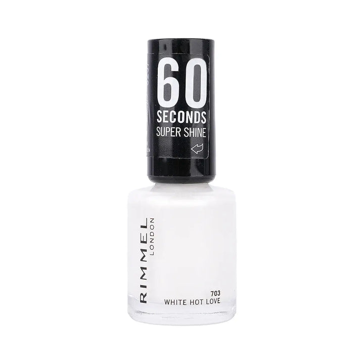 60333-Rimmel 60 Seconds Super Shine Nail Polish-703 White Hot Love