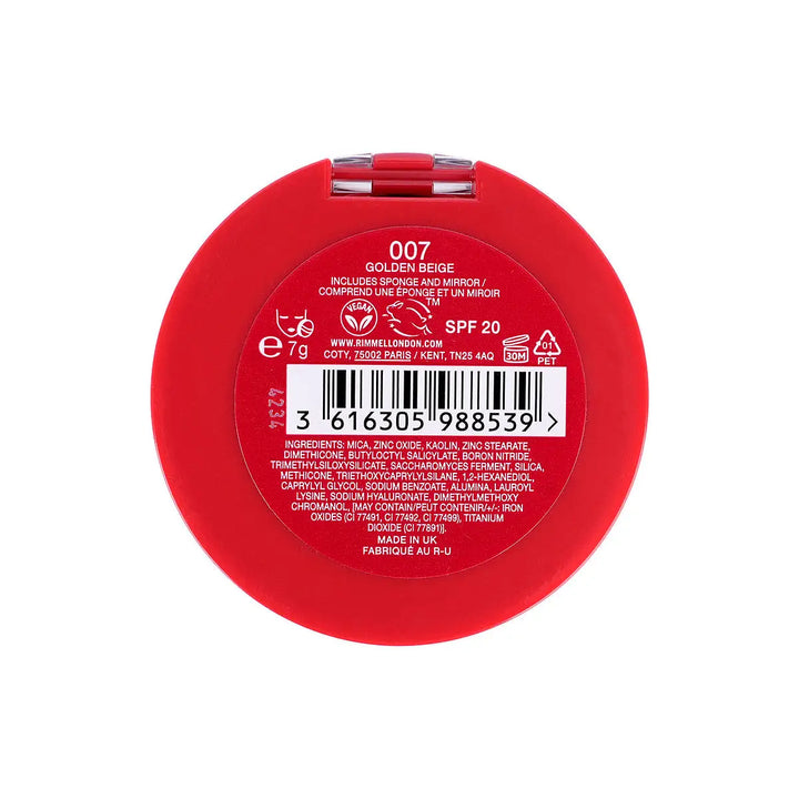 60337-Rimmel Lasting Finish Com.Powder Foundation-007 Golden Beige +3