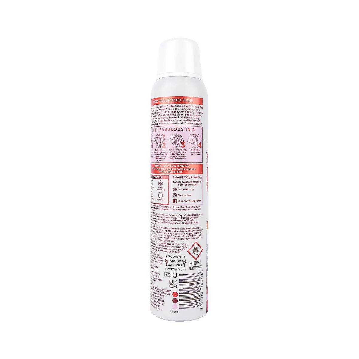 3-Batiste Dry Shampoo 200ml - Volume +2