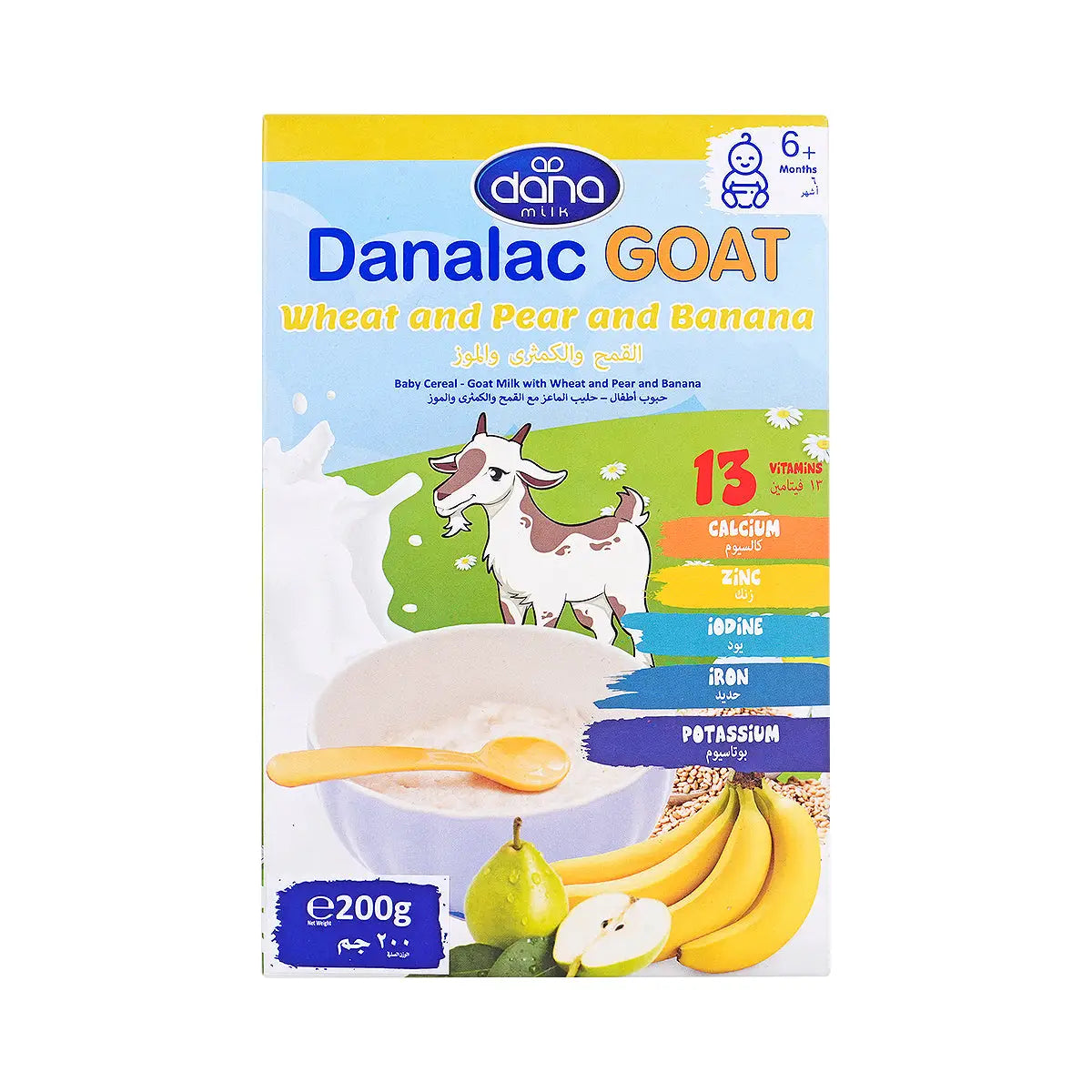 1-Danalac Goat Wheat,Pear & Banana 6+M 200g
