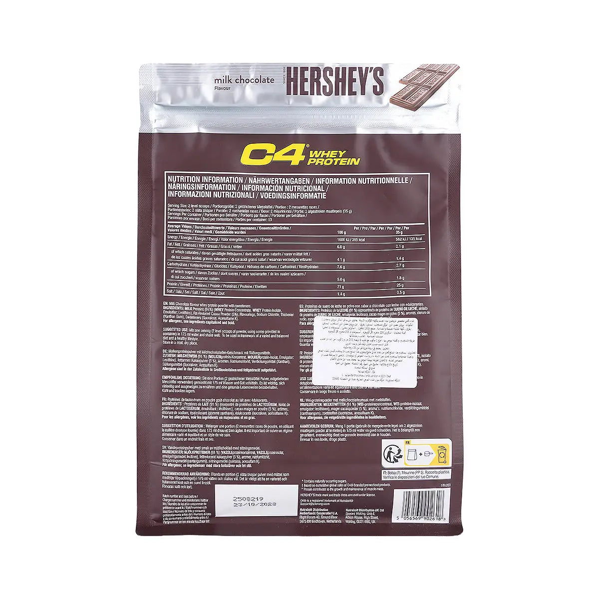 3-C4 Whey Protein Hersheys Milk Chocolate 13 servings +2