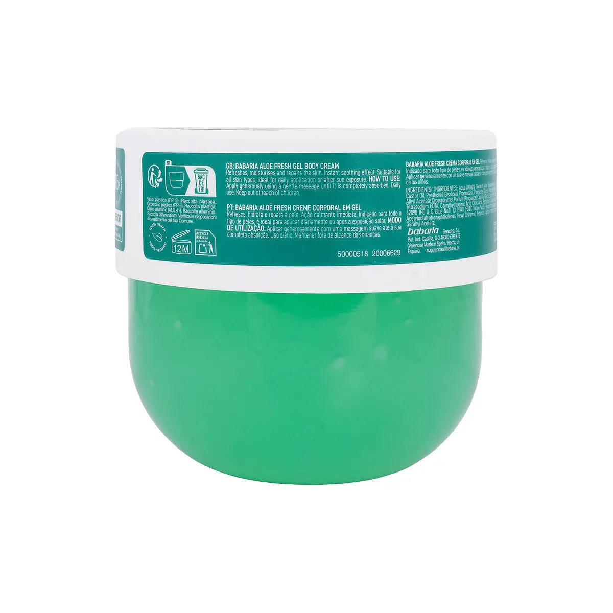 3-Babaria Body Cream Corporal 400ml-Aloe Fresh +2