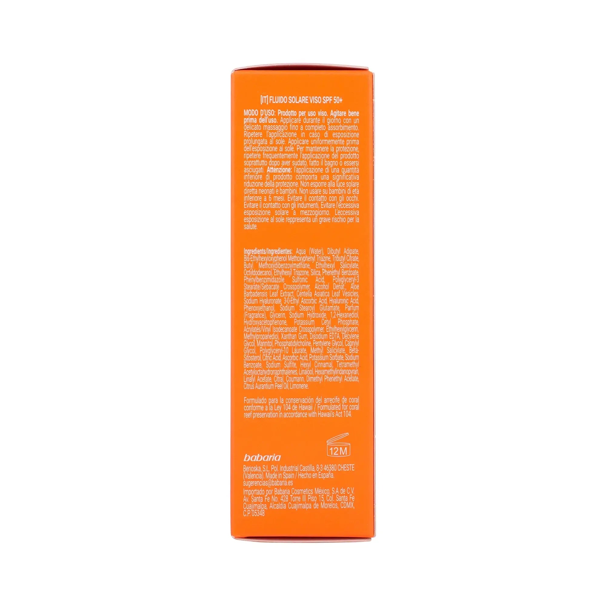 60586-Babaria Hydra Spf50+ Sun Protection Face Fluid 40ml +5