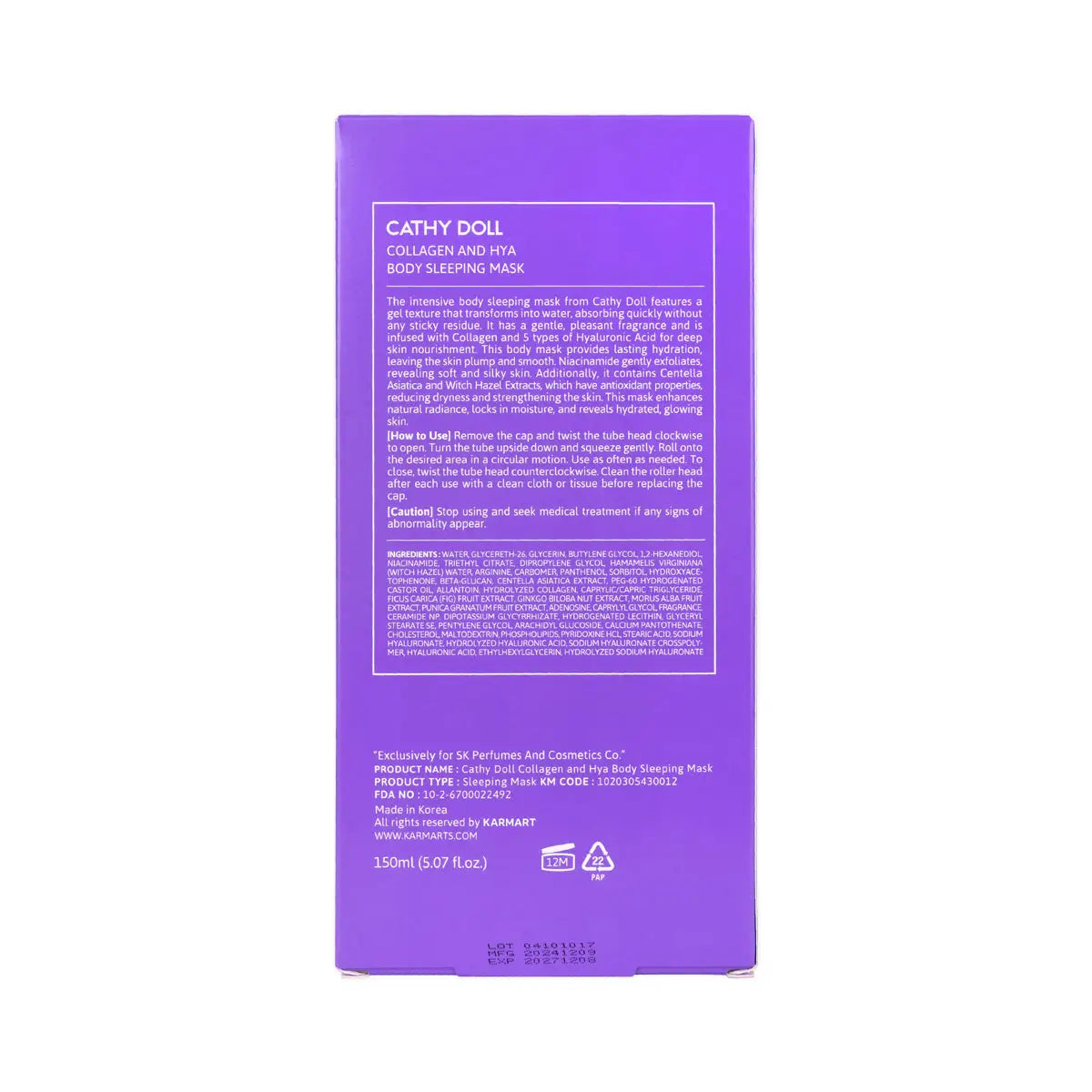 2-Cathy Doll 5 Collagen And Hya Body Sleeping Mask 150ml +1