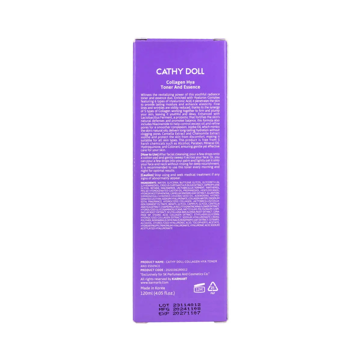 2-Cathy Doll 6X Collagen Hya Toner And Essence Hyaluron 120ml +1