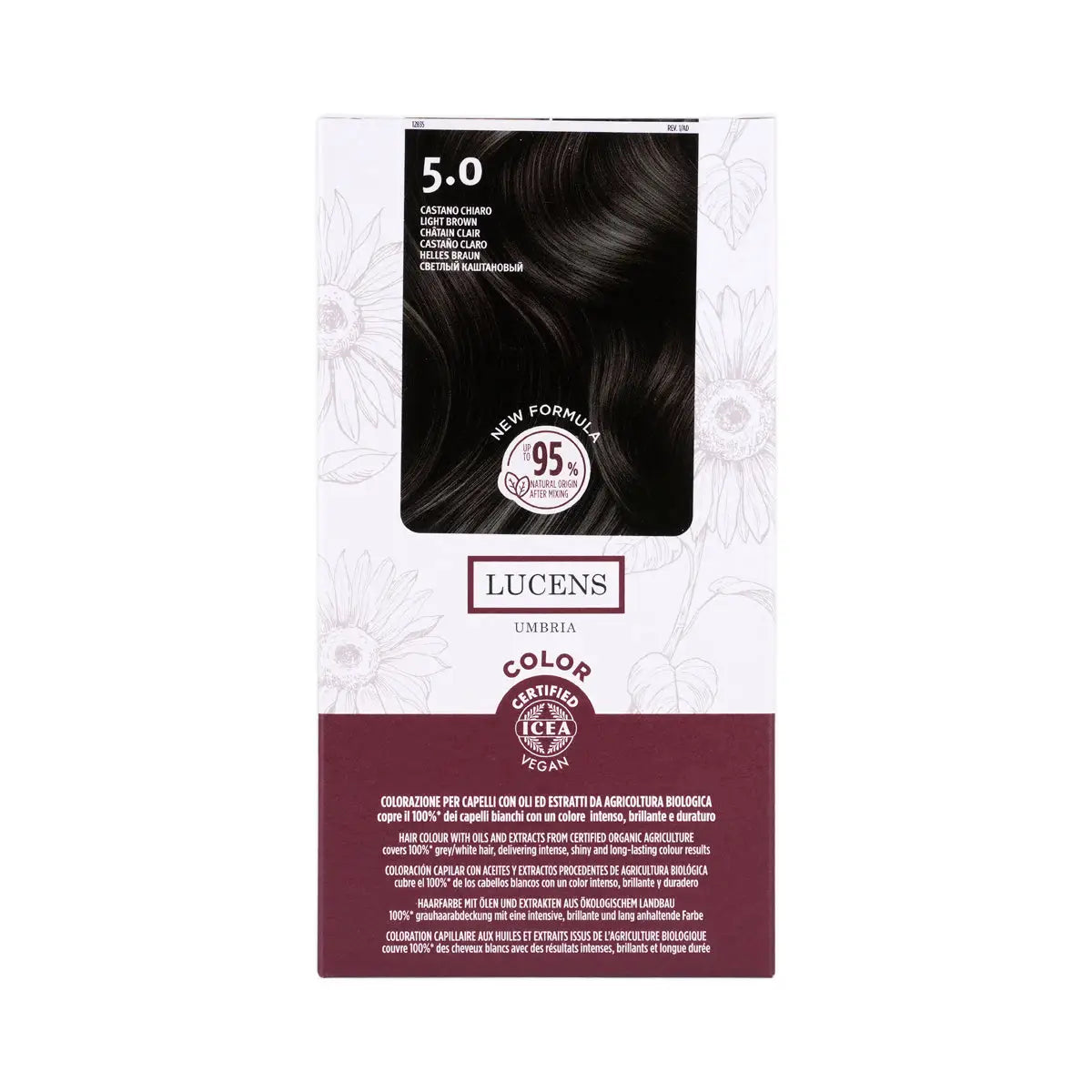 4-Lucens Umbria Permanent Hair Color No.5.0-Light Brown +3