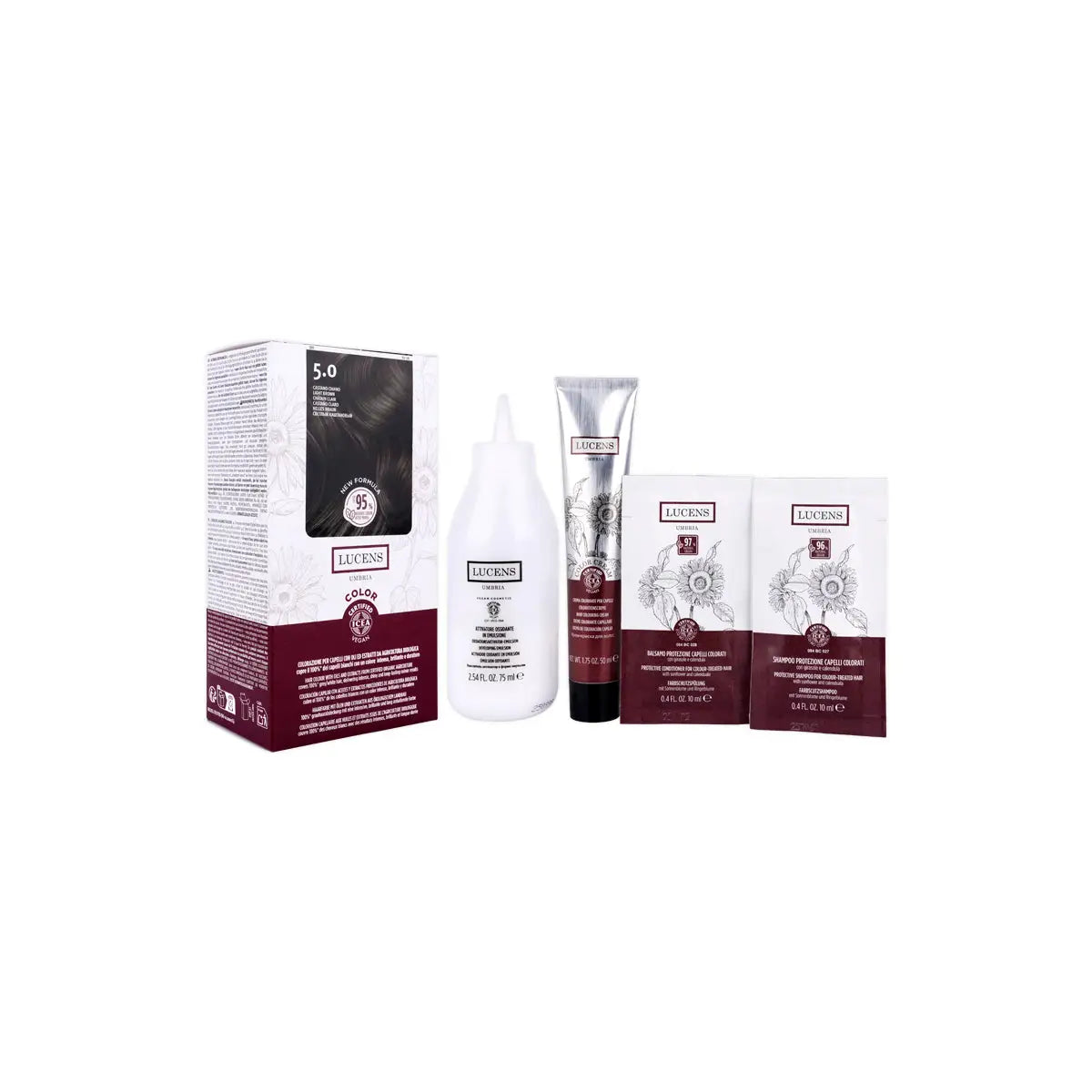1-Lucens Umbria Permanent Hair Color No.5.0-Light Brown