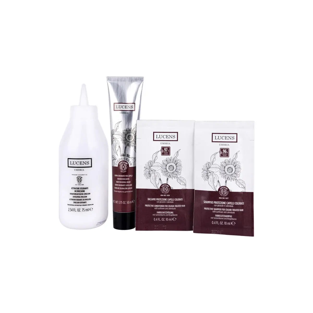 3-Lucens Umbria Permanent Hair Color No.5.0-Light Brown +2