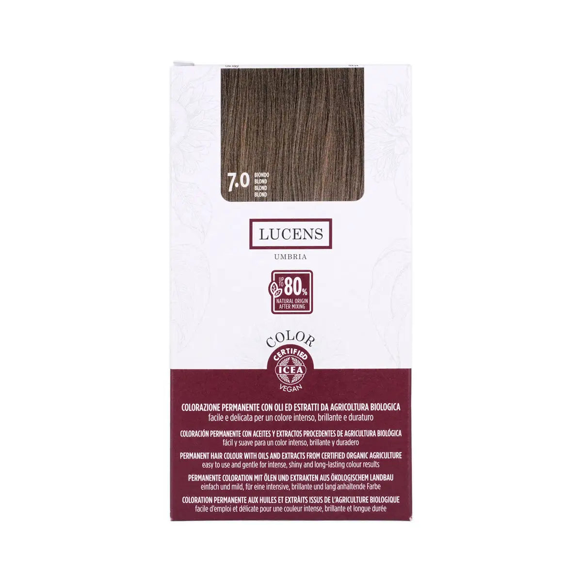 4-Lucens Umbria Permanent Hair Color No.7.0-Blonde +3
