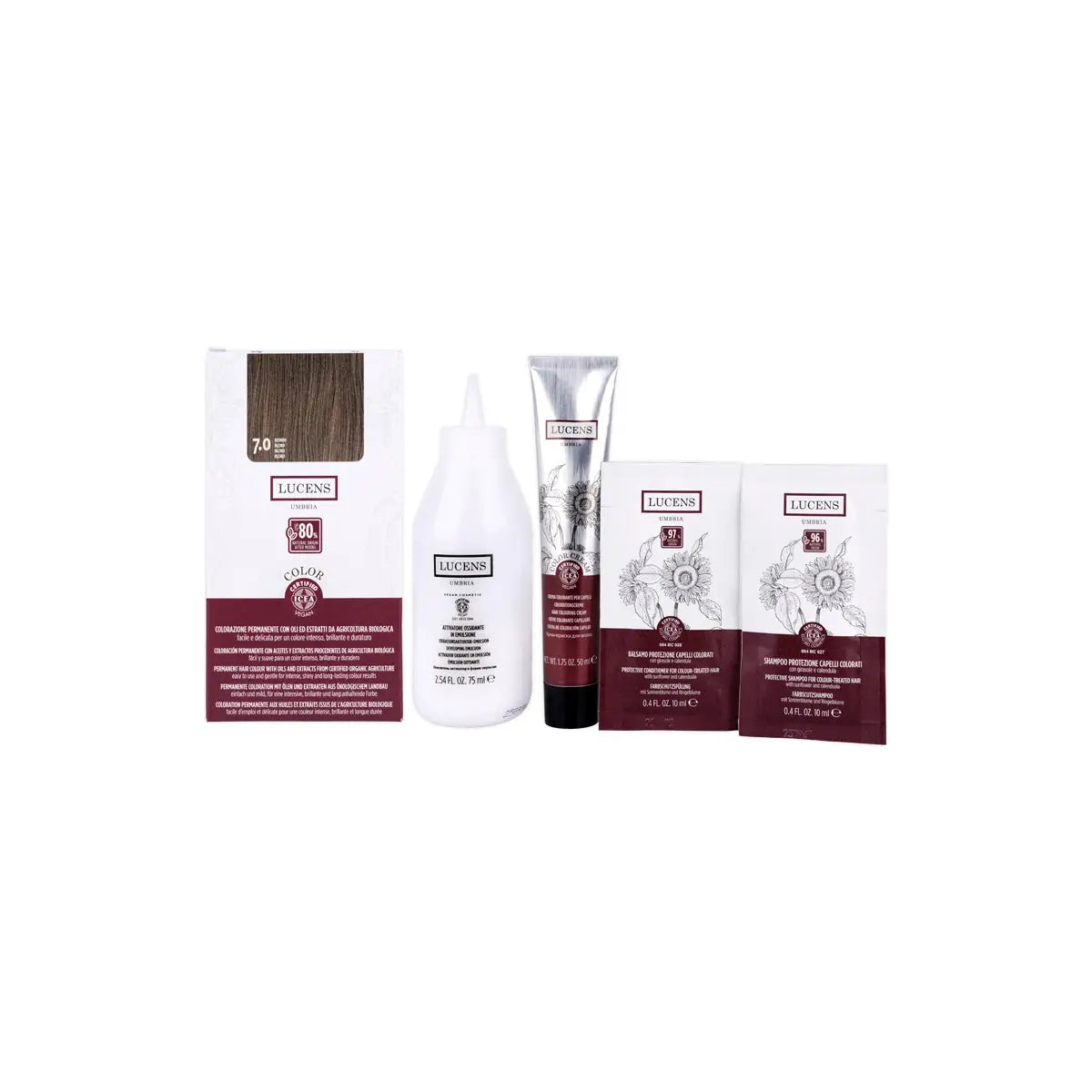 2-Lucens Umbria Permanent Hair Color No.7.0-Blonde +1