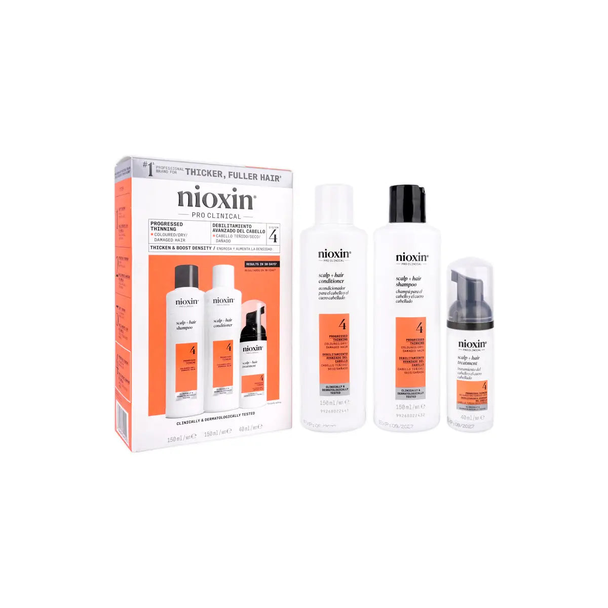 2-Nioxin System 4 Colored Hair Progressed Thinning Trial Kit +1