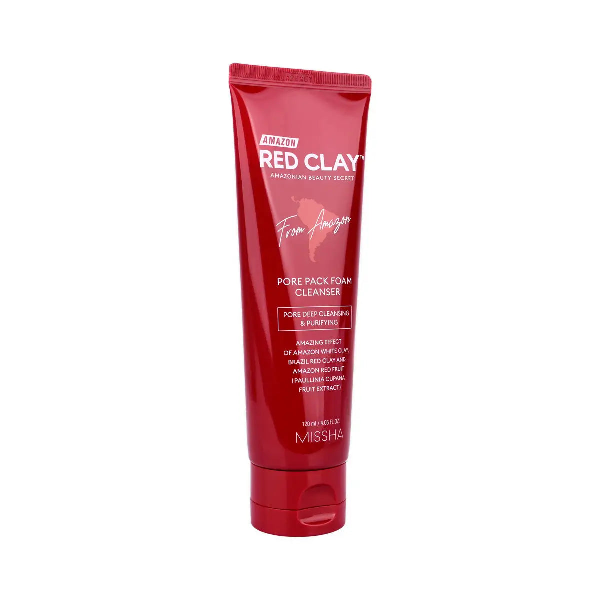 3-Missha Amazon Red Clay Pore Pack Foam Cleanser 120ml +2