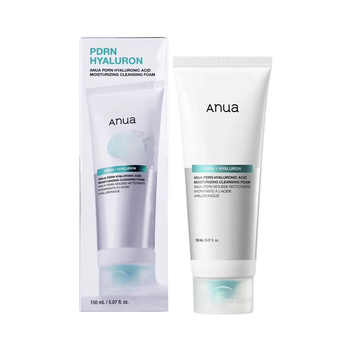2-Anua PDRN Hyaluronic Acid Moisturizing Cleansing Foam 150ml +1