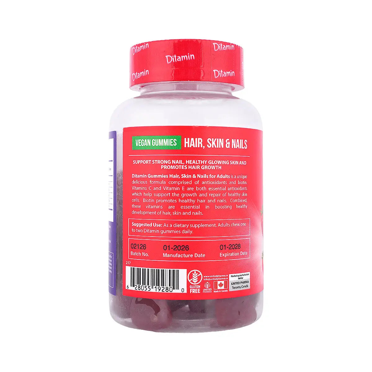 3-Ditamin Hair,Skin & Nails 60 Gummies +2