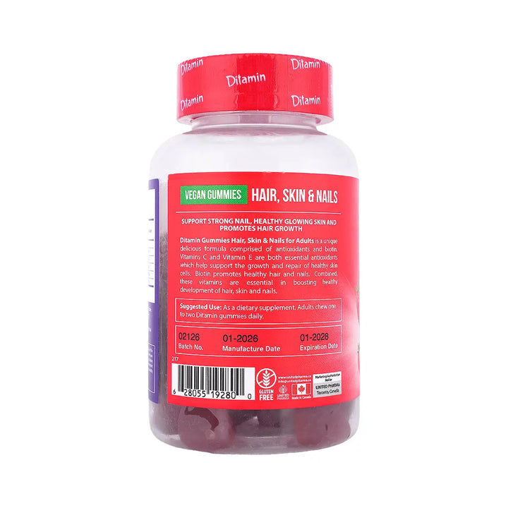 60716-Ditamin Hair,Skin &amp; Nails 60 Gummies +2