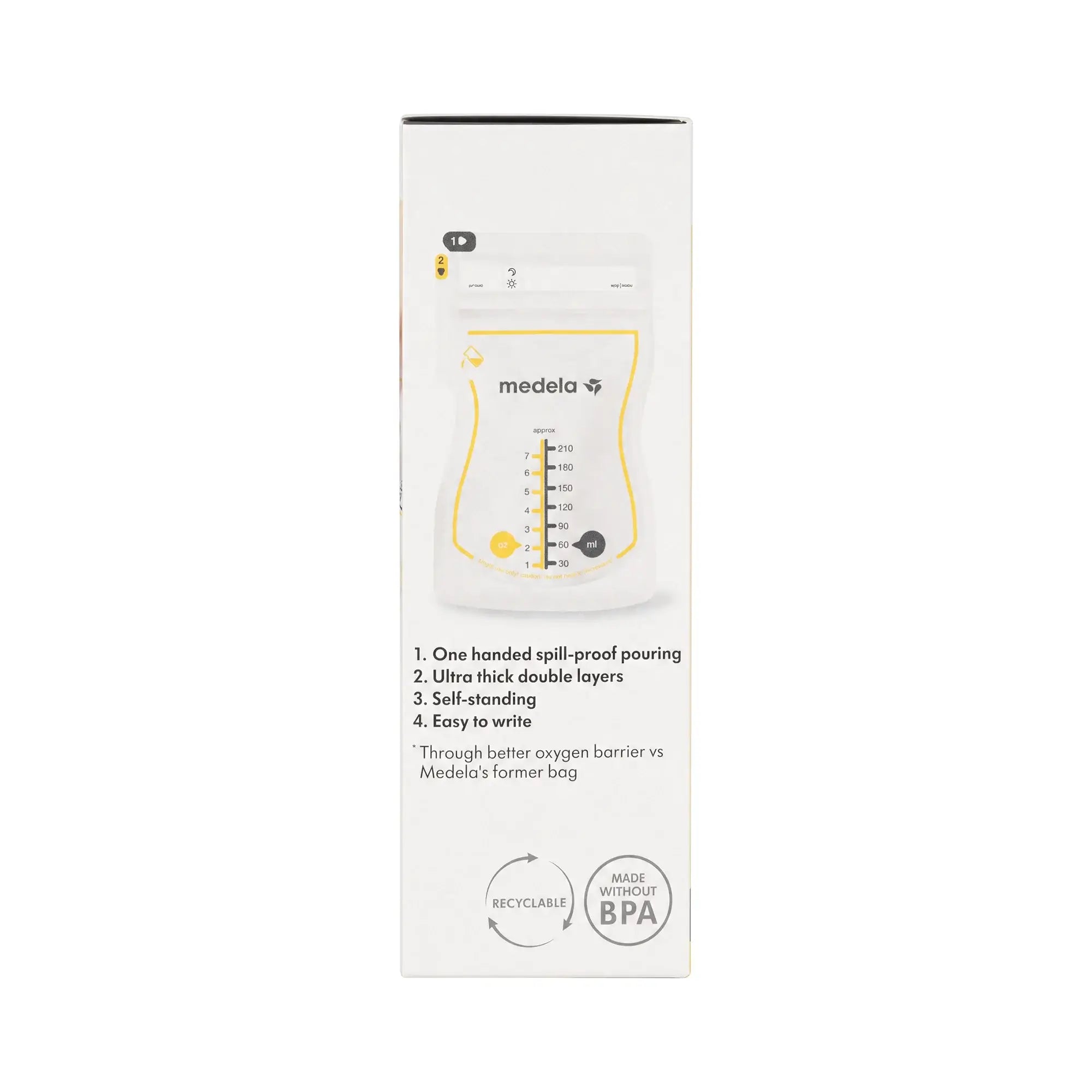 60738-Medela Easy Pour Breast Milk Storage Bags 25X210ml +3