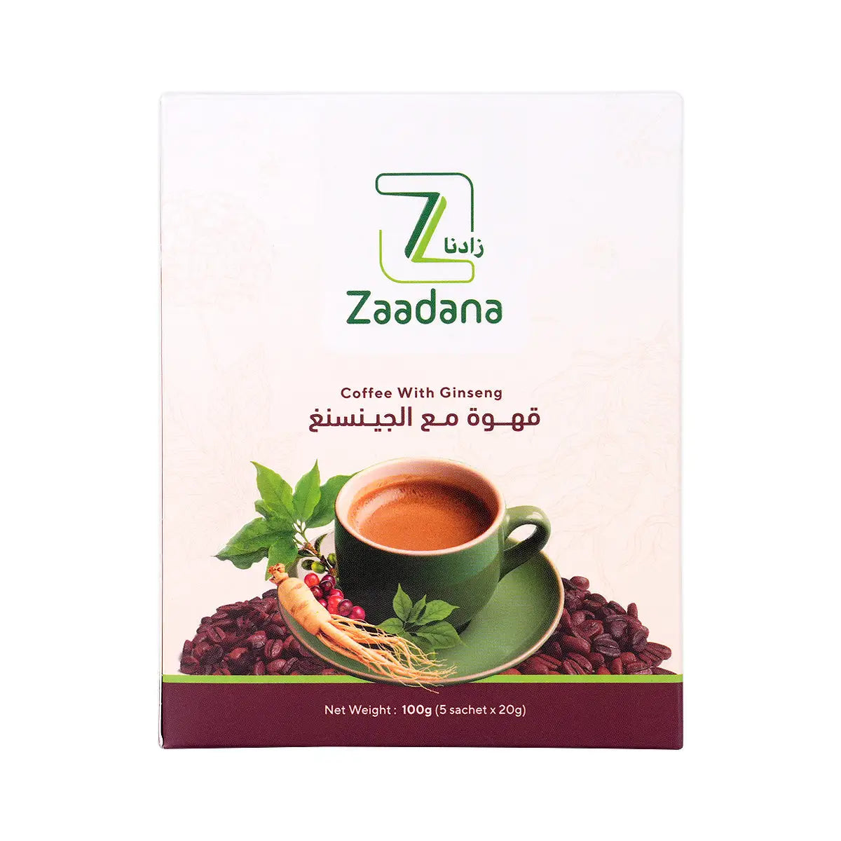 Zaadana Coffee With Ginseng 5X20g Sachets