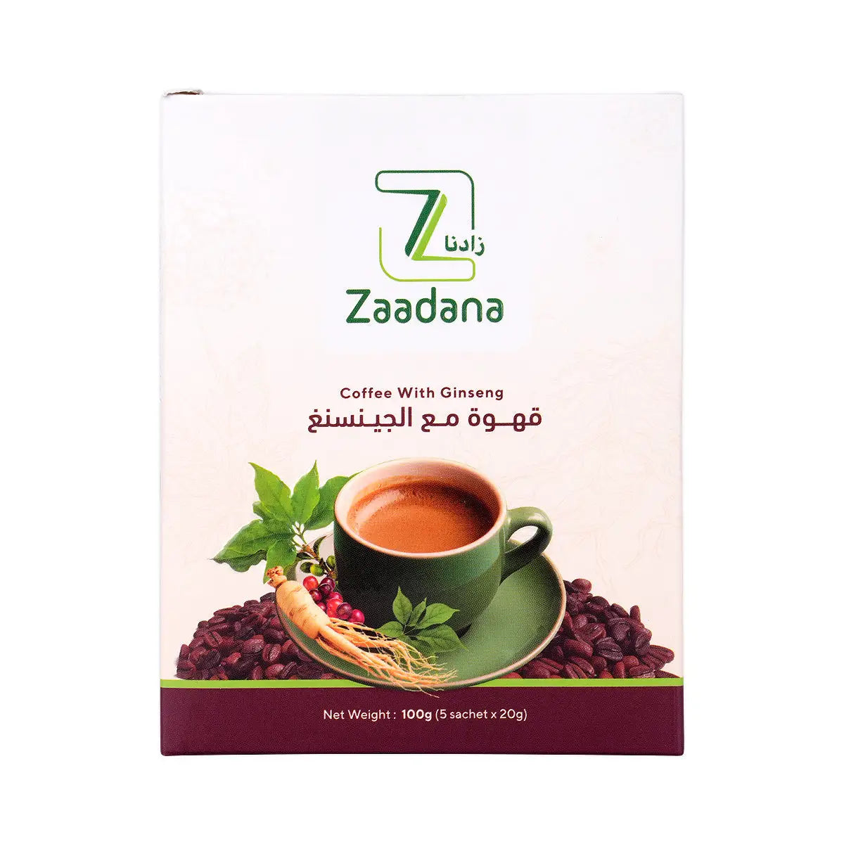 Zaadana Coffee With Ginseng 5X20g Sachets