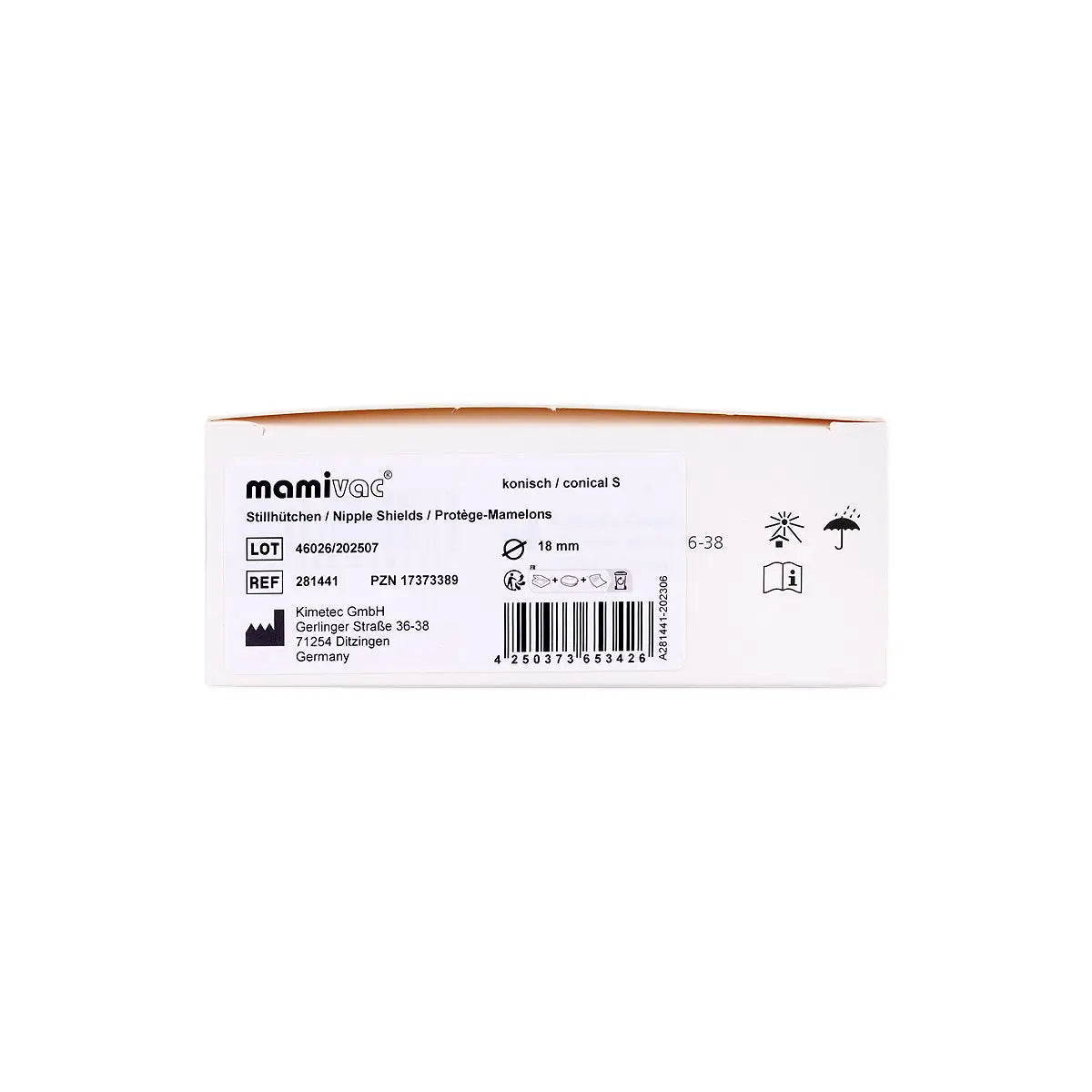 mamivac Nipple Shields Conical 18mm - S (Box/2pcs)