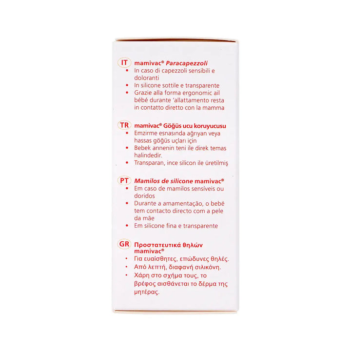 60768-mamivac Nipple Shields Conical 28mm - L (Box/2pcs) +5
