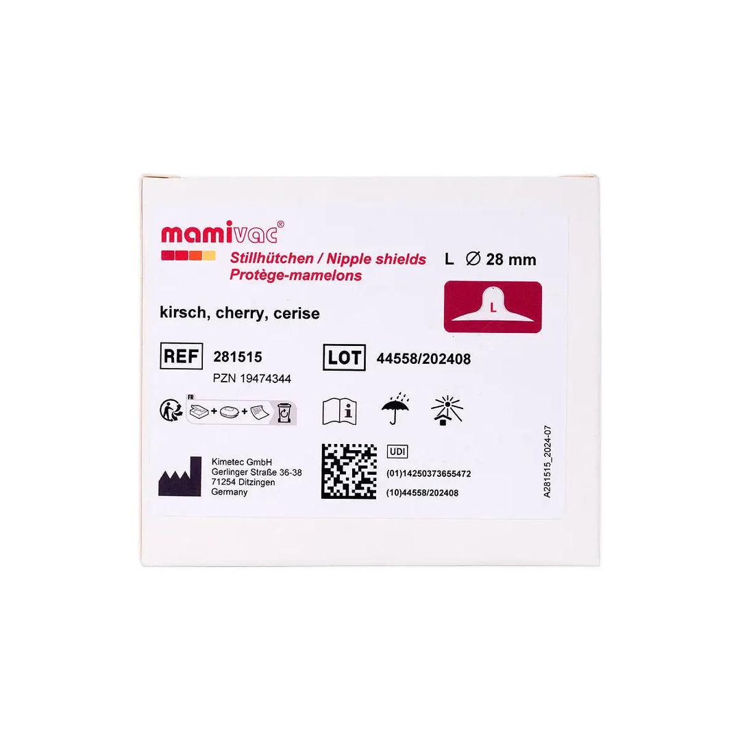60770-mamivac Nipple Shields Cherry Shape 28mm - L (Box/2pcs) +3