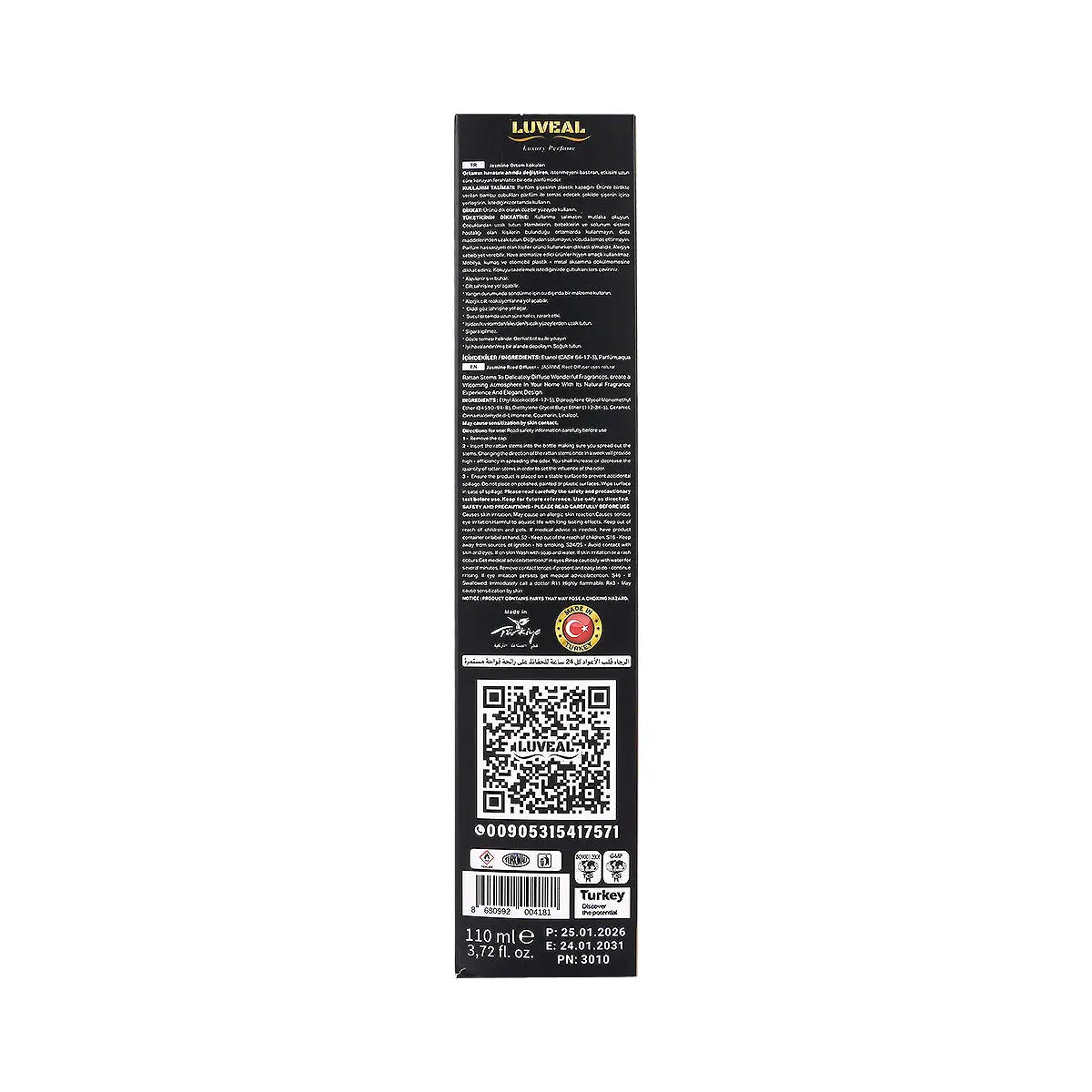 2-Luveal Luxury Reed Diffuser 110ml-Areej Al Oud +1