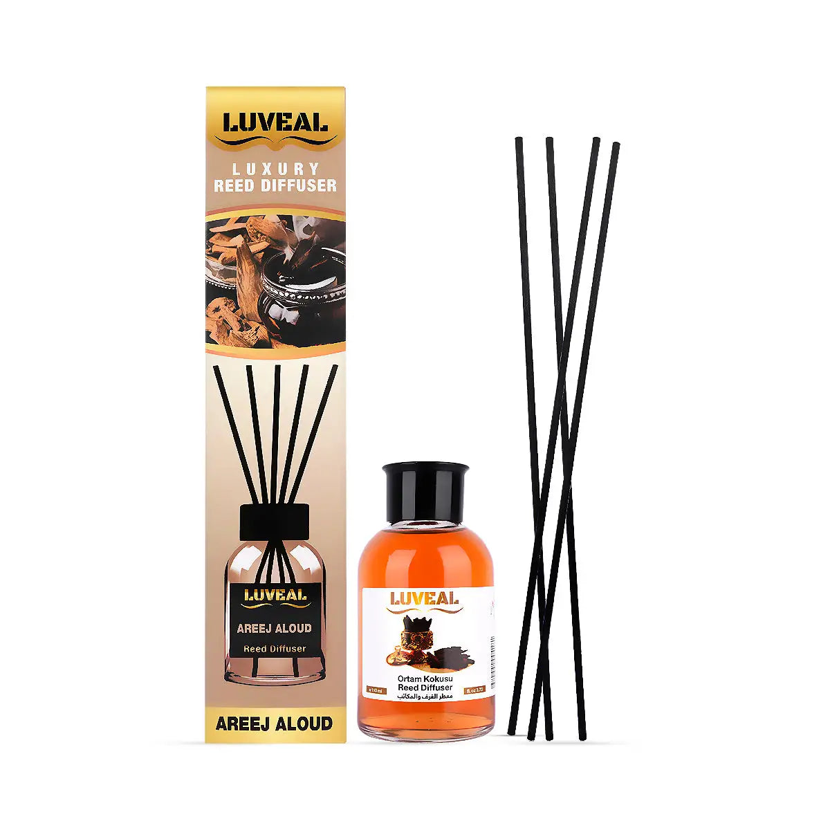 5-Luveal Luxury Reed Diffuser 110ml-Areej Al Oud +4