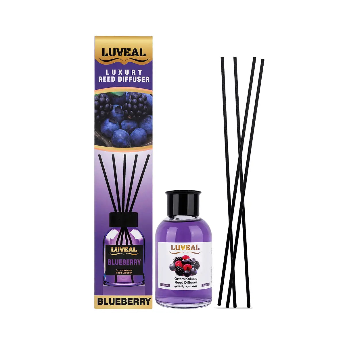 5-Luveal Luxury Reed Diffuser 110ml-Blueberry +4