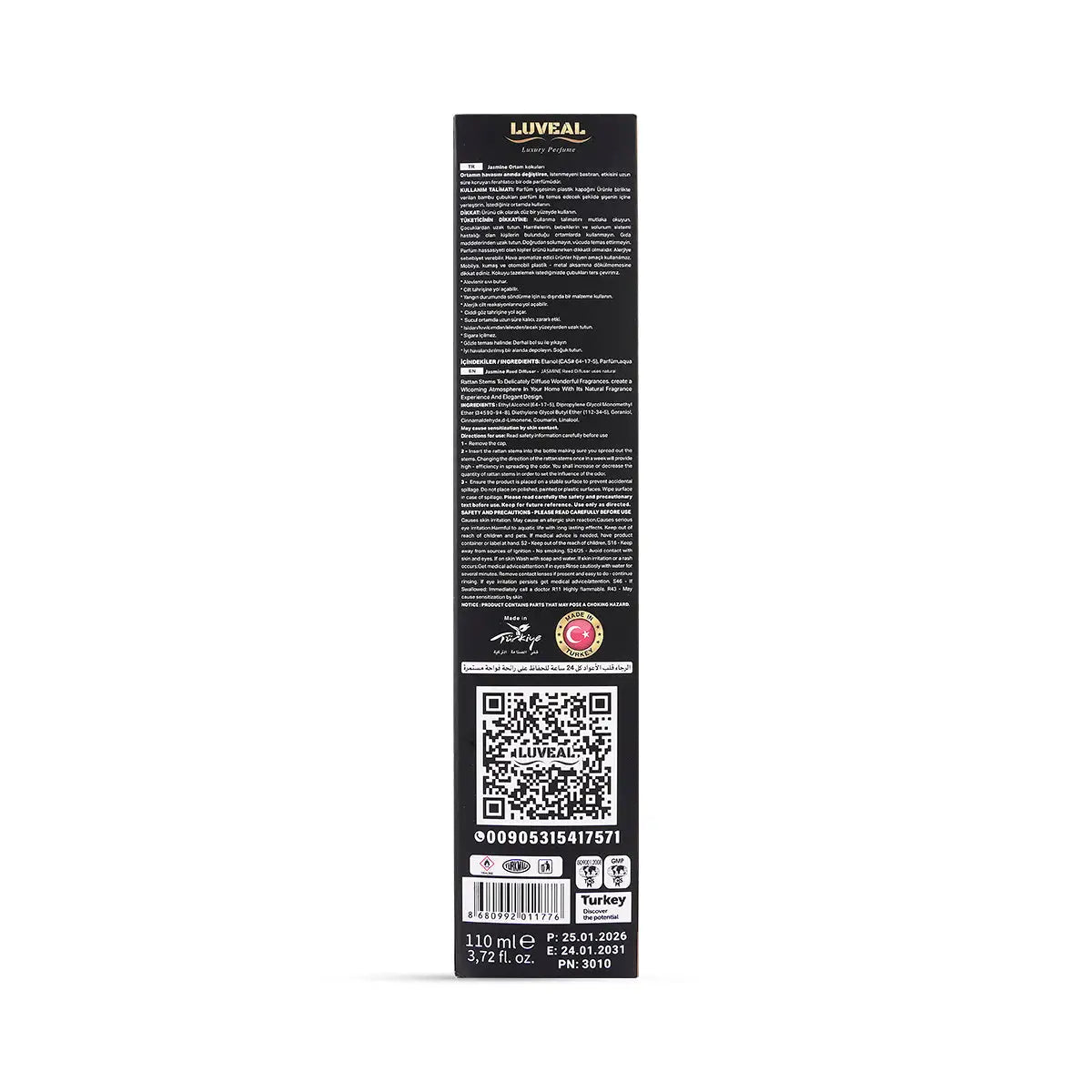 2-Luveal Luxury Reed Diffuser 110ml-Palaces Breeze +1
