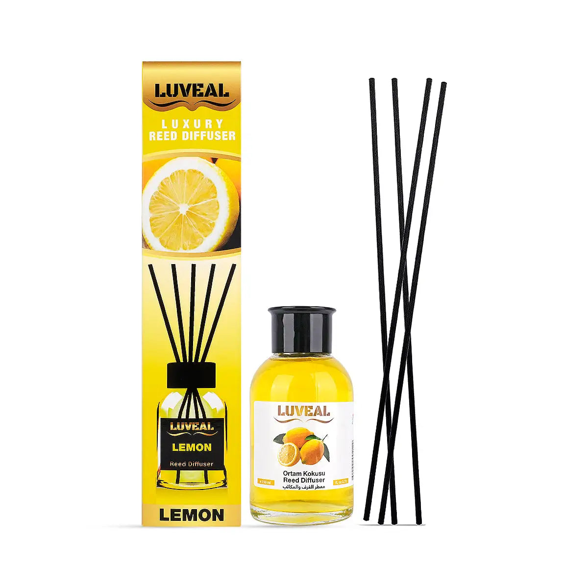 60779-Luveal Luxury Reed Diffuser 110mL-Lemon +4