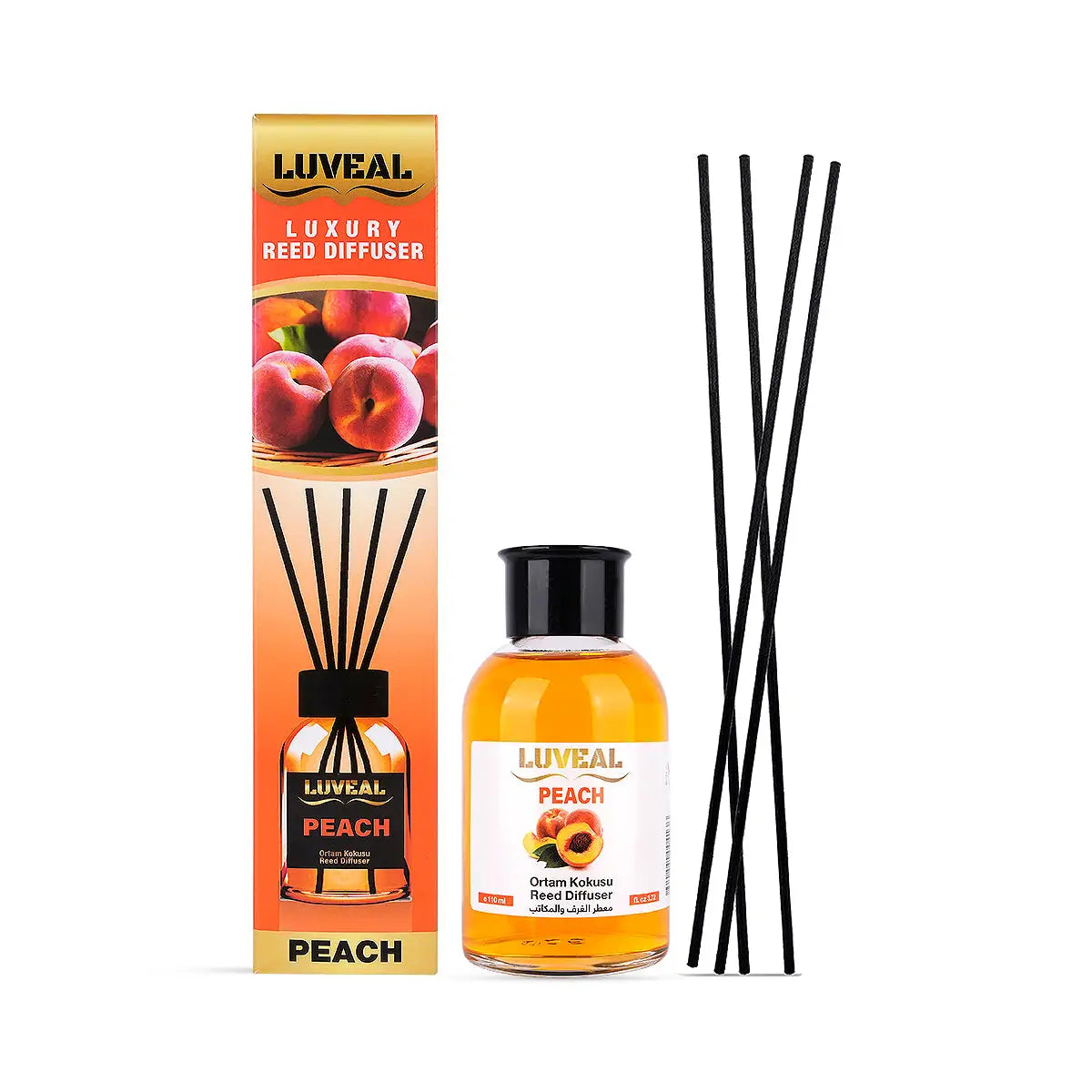 5-Luveal Luxury Reed Diffuser 110ml-Peach +4