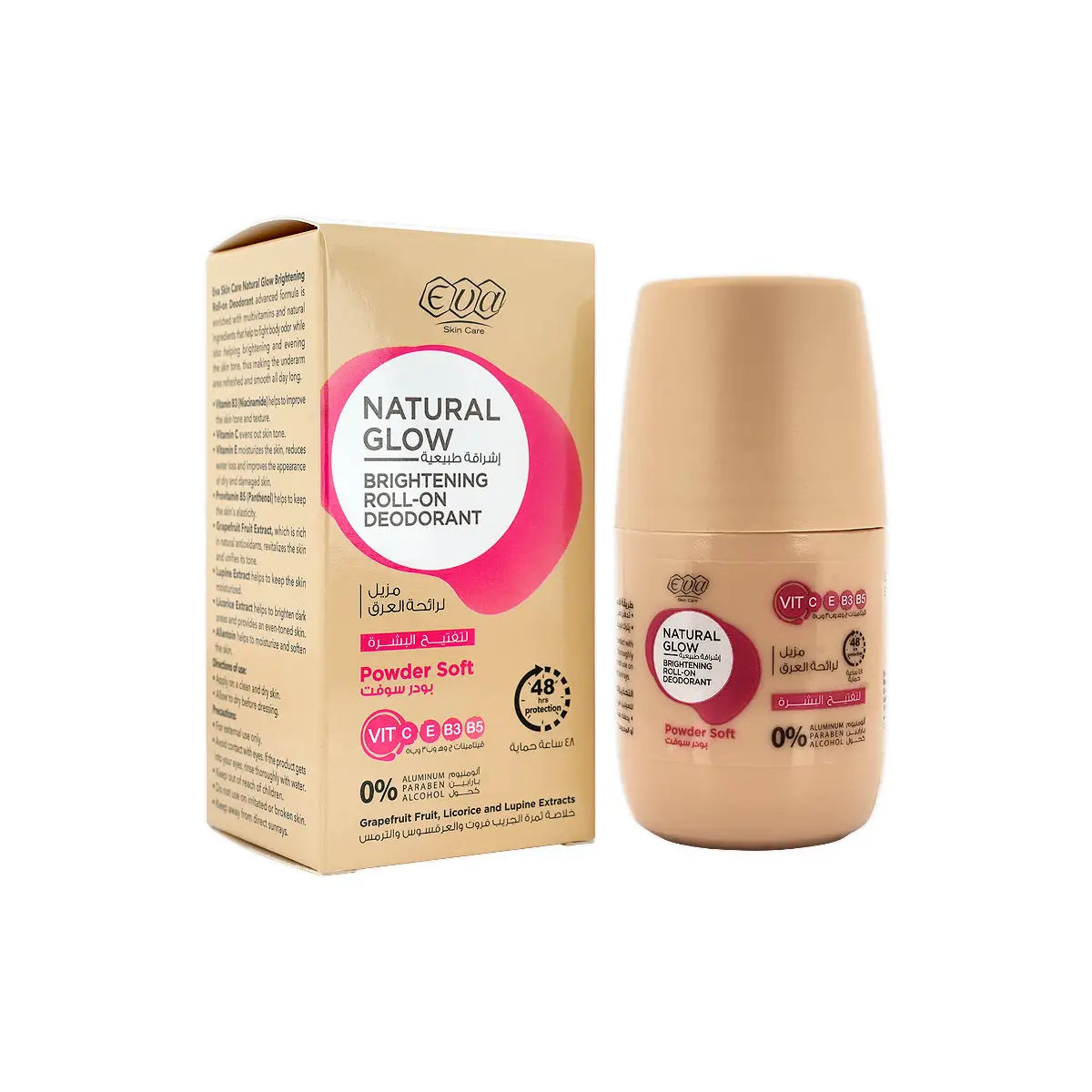 Eva Skin Care Natural Glow Bright Roll-On Powder Soft 60g