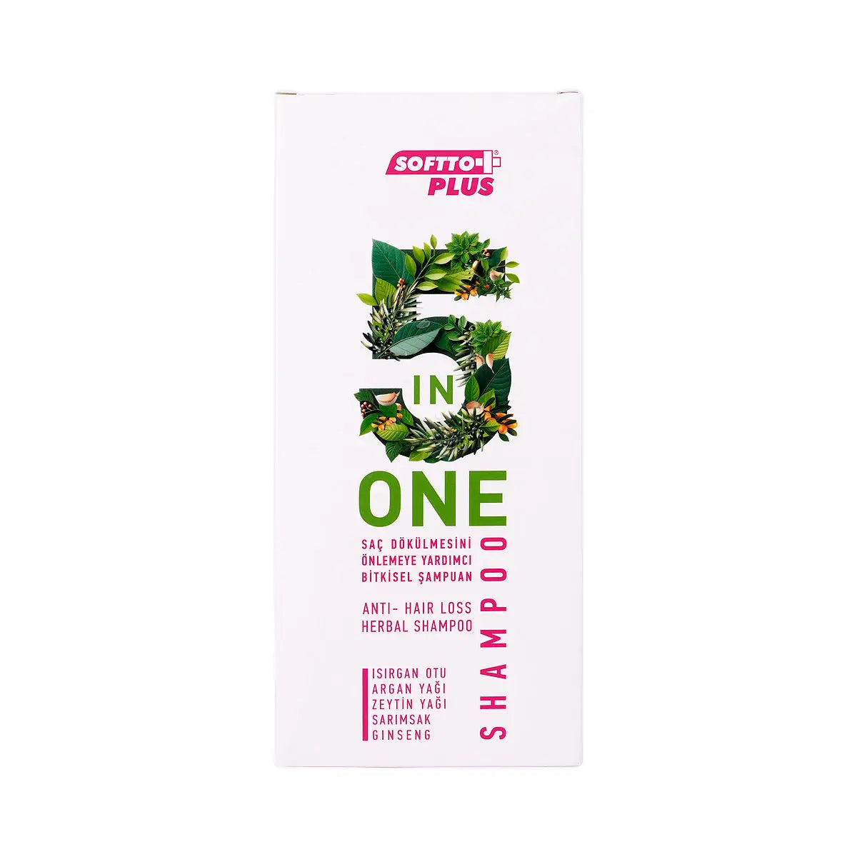 6-Softto Plus 5 In 1 Anti Hair Loss Herbal Shampoo 300mL +5
