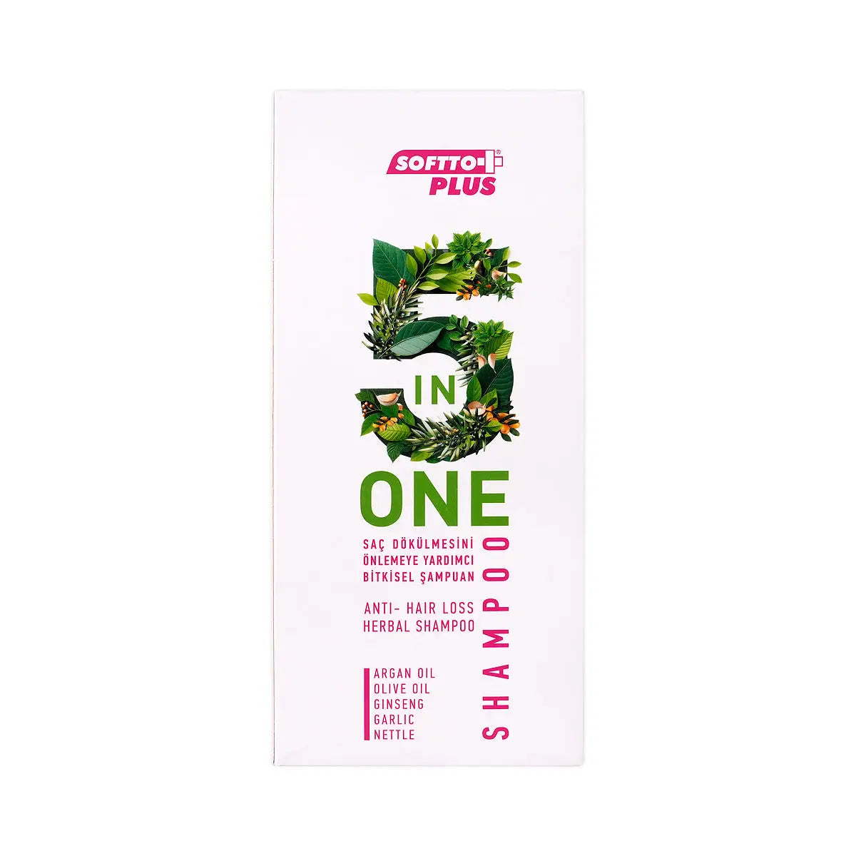 5-Softto Plus 5 In 1 Anti Hair Loss Herbal Shampoo 300mL +4