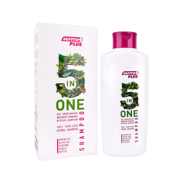 60931-Softto Plus 5 In 1 Anti Hair Loss Herbal Shampoo 300mL +3