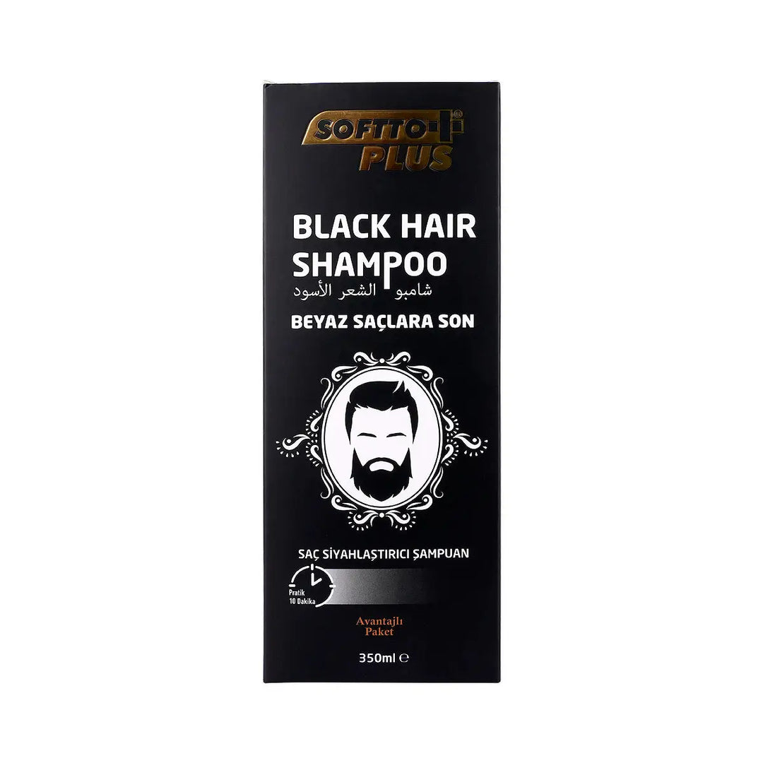 60933-Softto Plus Black Hair Shampoo 350mL +5