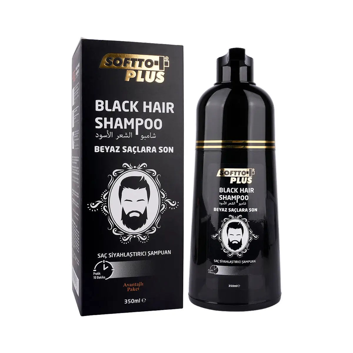 4-Softto Plus Black Hair Shampoo 350mL +3