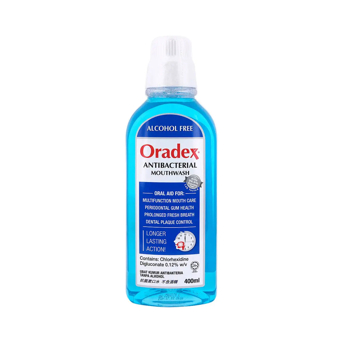 1-Oradex Antibacterial Mouthwash 400mL