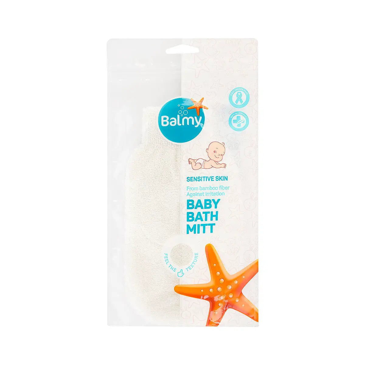1-Balmy Sensitive Skin Baby Bath Mitt
